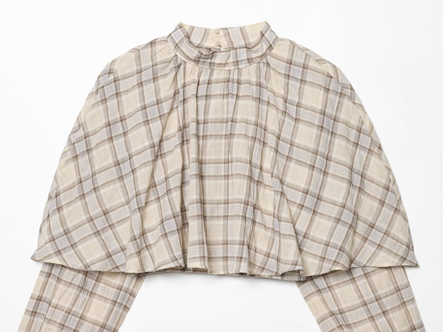 Women's Layered Decorative Short Plaid Top