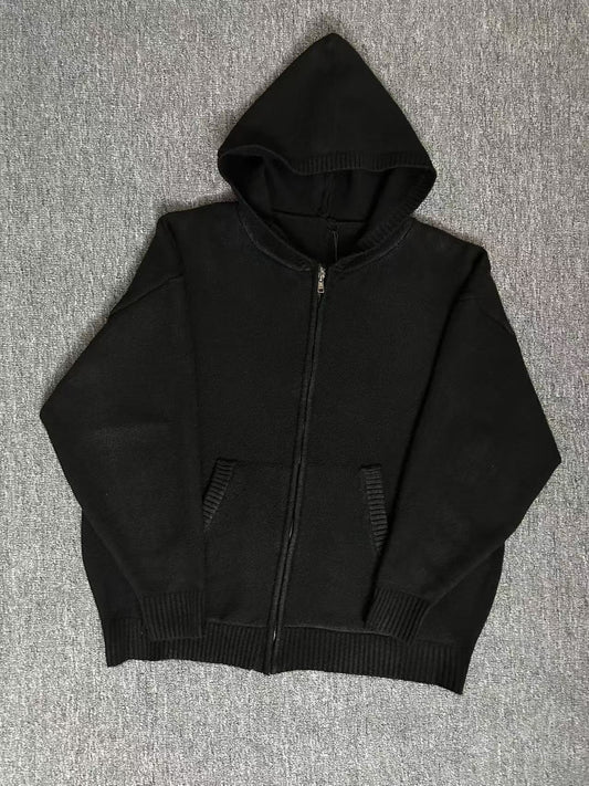 Women's new casual Joker hooded knit coat