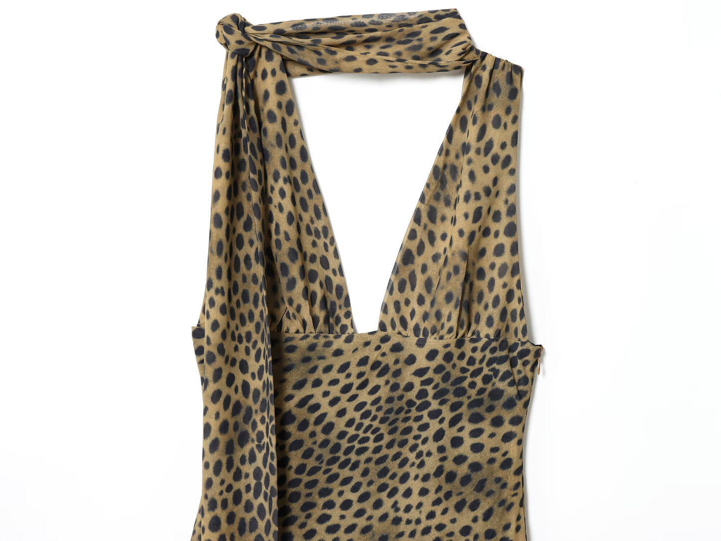 Women's 2025 new fashion sexy animal print scarf MIDI dress