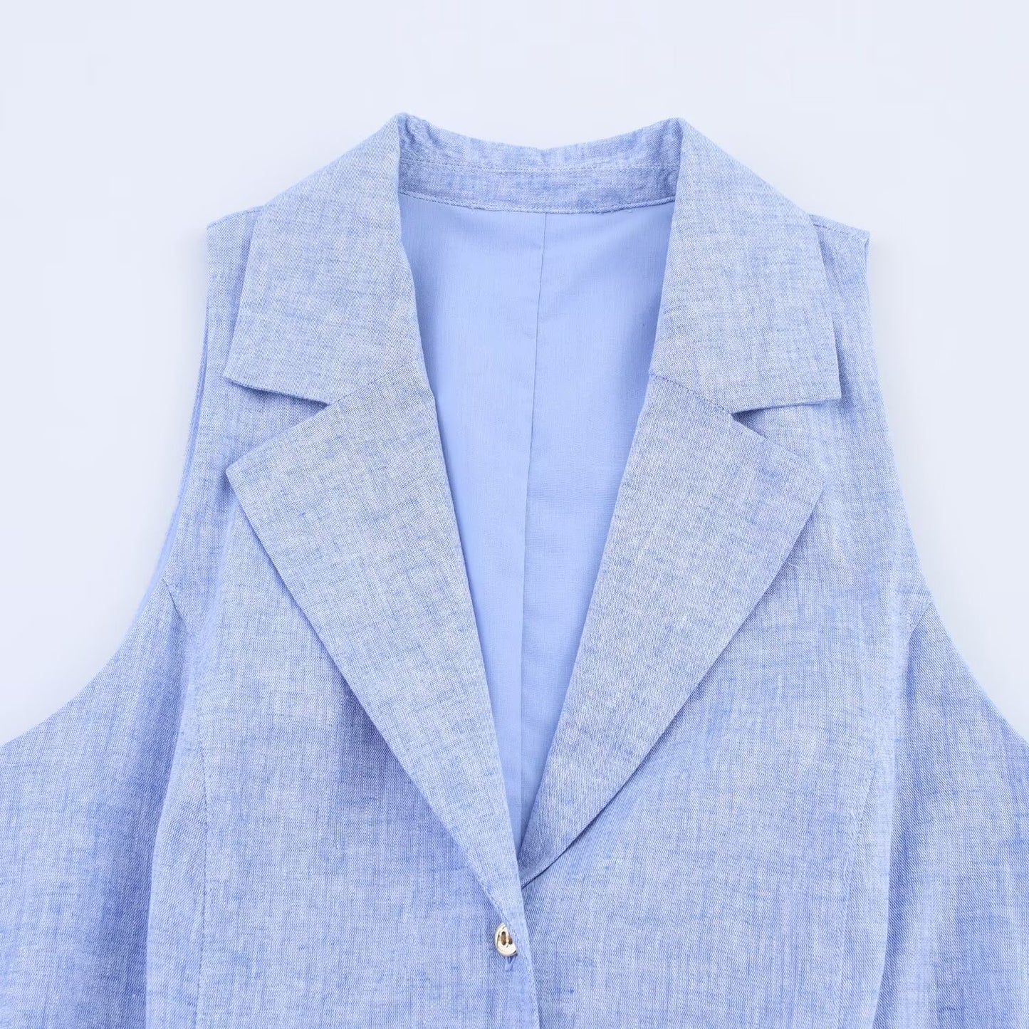 Women's' New Fashion With Belt Slim Single breasted Linen Blended Midi Dress