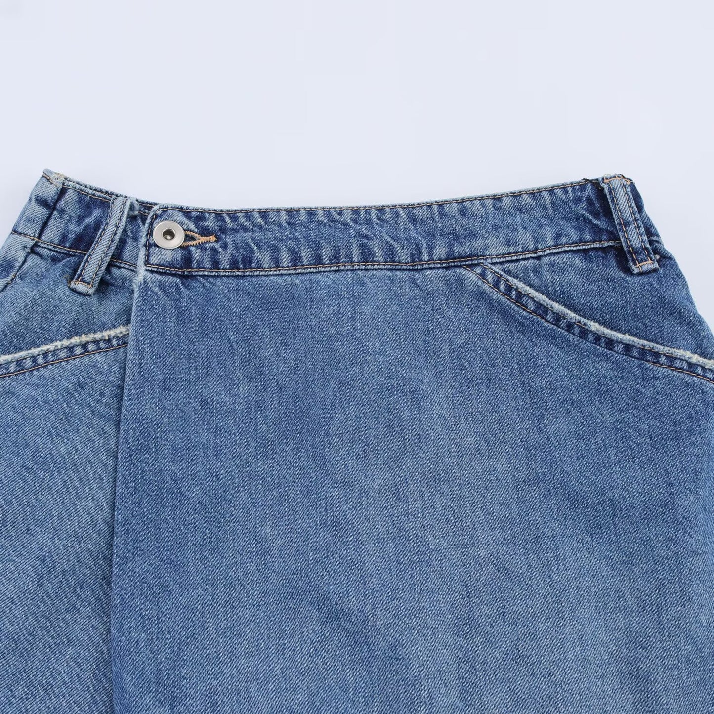 Women's new fashion slim casual side pocket high waist Denim Shorts Skirts