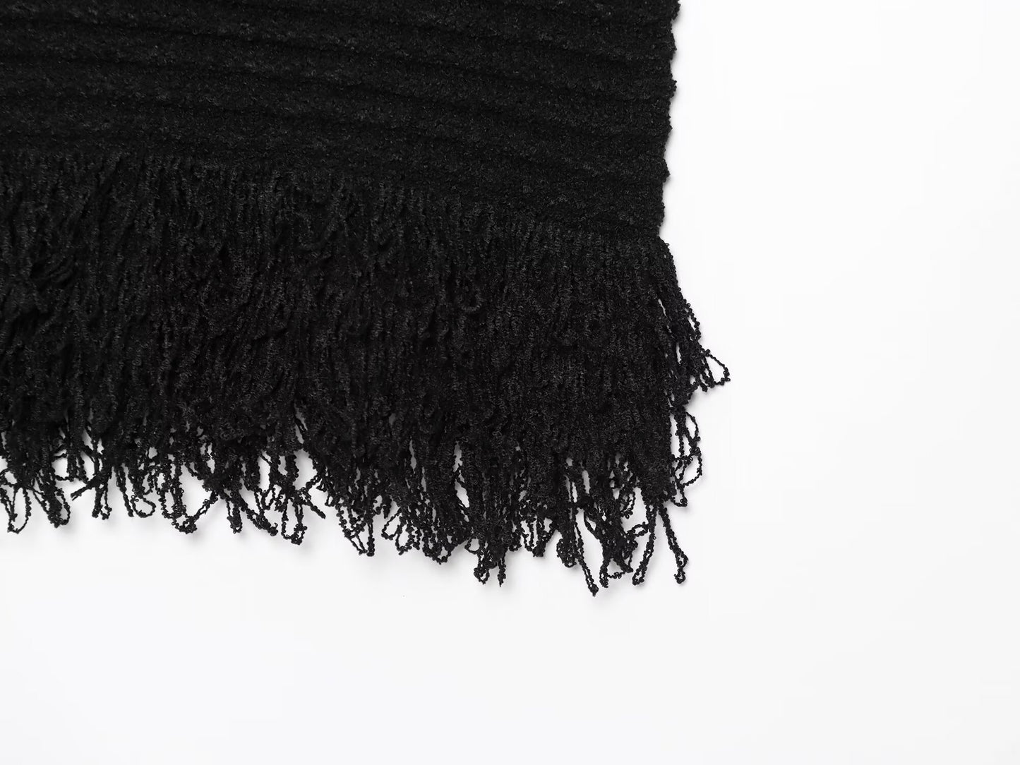 Women's New Fashion tassel decoration sleeveless plaid knitted mini dress