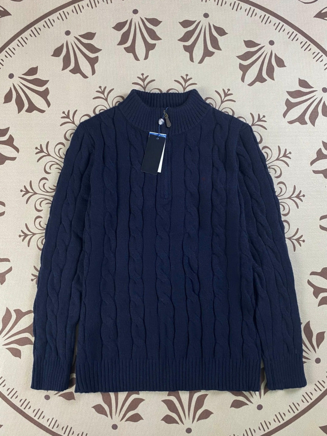 Men's and women's Joker Embroidery Knitting Half Zipper Design Sweater Knitwear