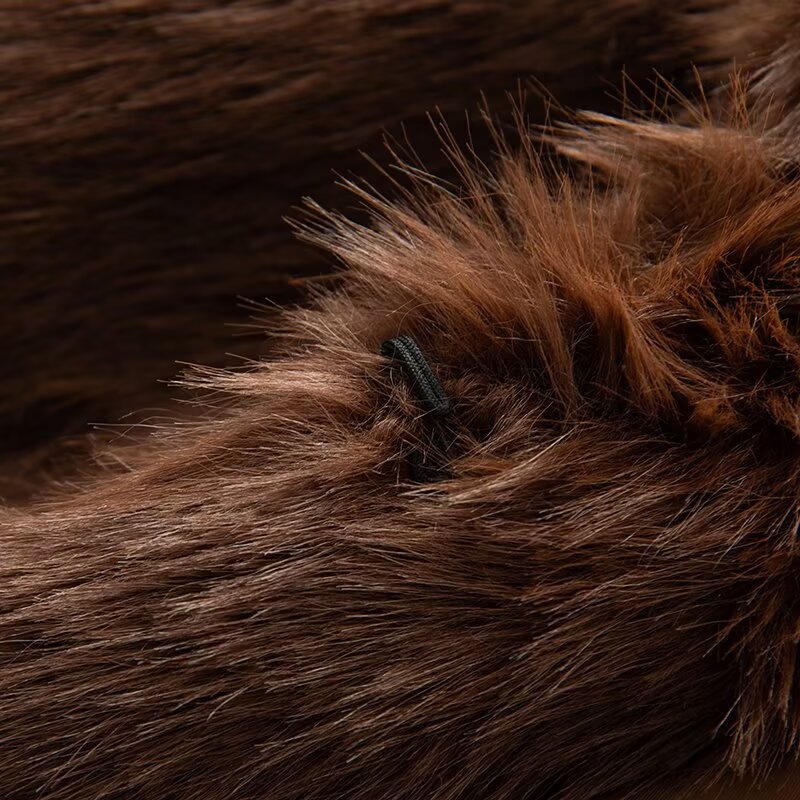 Women's artificial fur effect big Lapel Coat