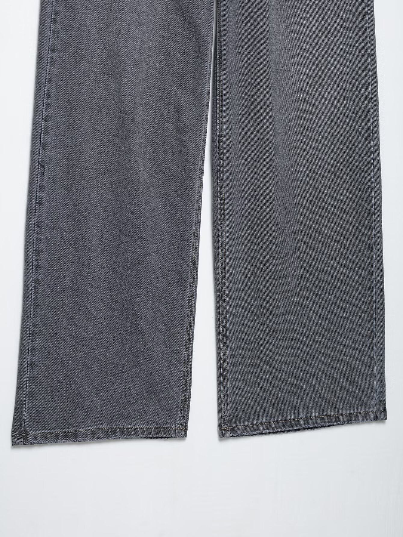 Women's new fashion asymmetrical design loose high waisted casual wide leg jeans