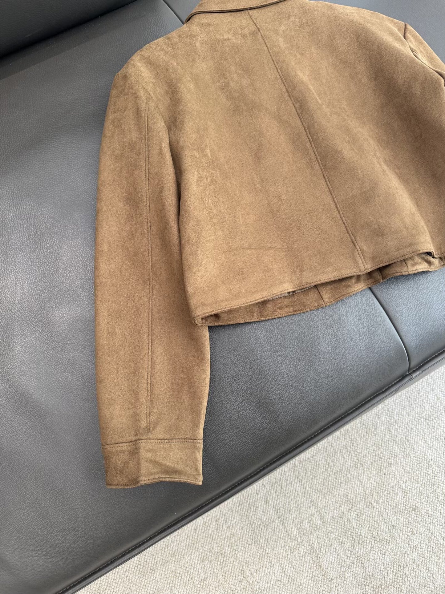 Women's 2025 new fashion short suede textured jacket Coat