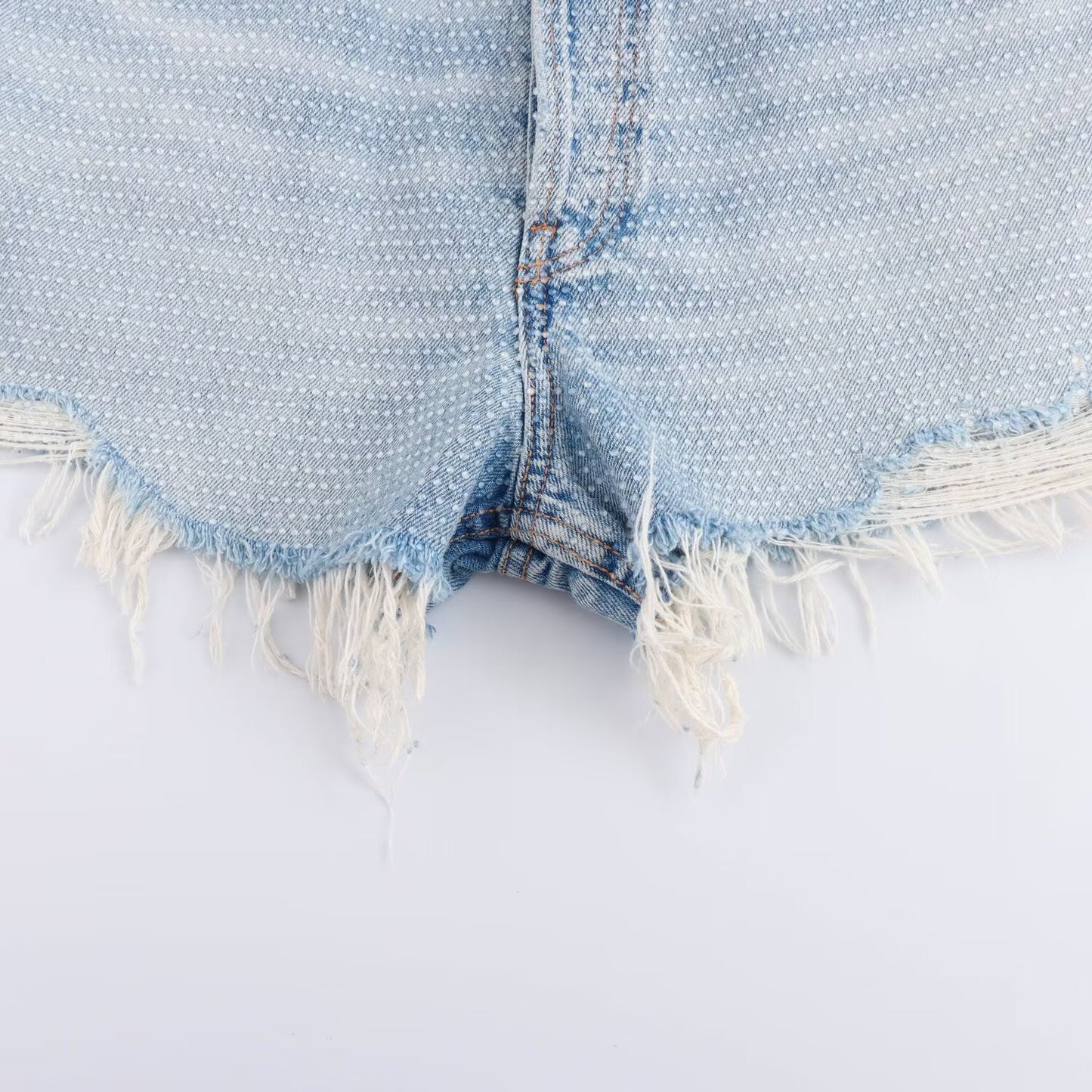 Women's new fashion rhinestone decoration casual high waisted denim shorts