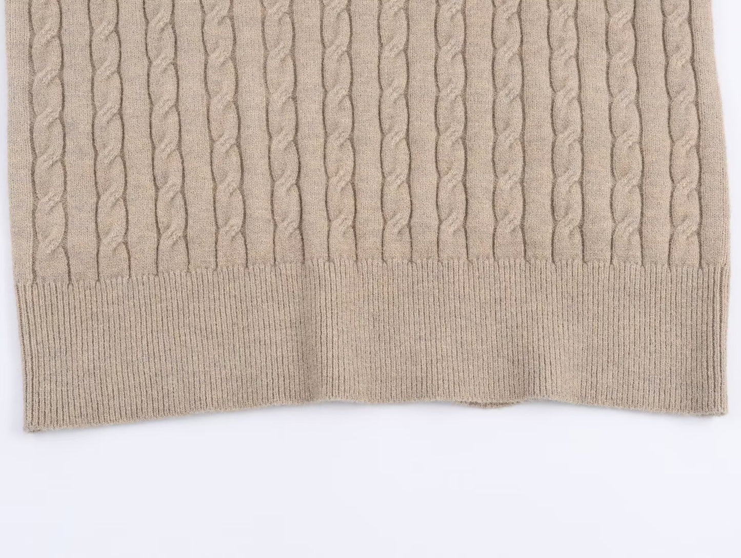 Women's loose soft textured polo shirt collar knit sweater