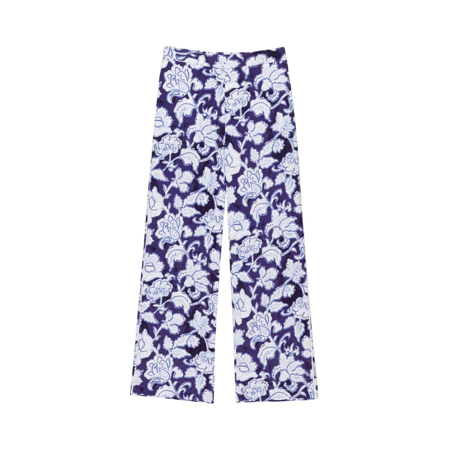 Women's new fashion floral print short sleeved button up shirt+Pants Women's suit