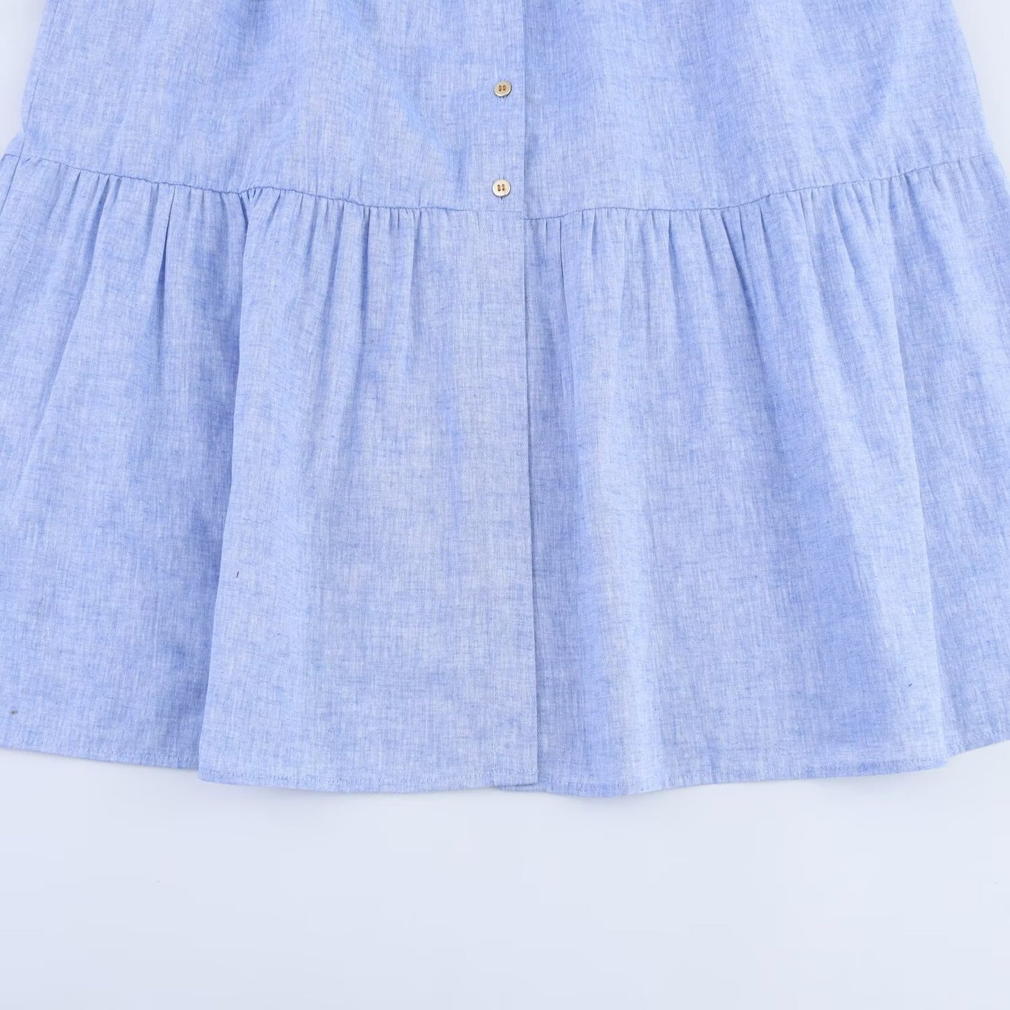 Women's' New Fashion With Belt Slim Single breasted Linen Blended Midi Dress