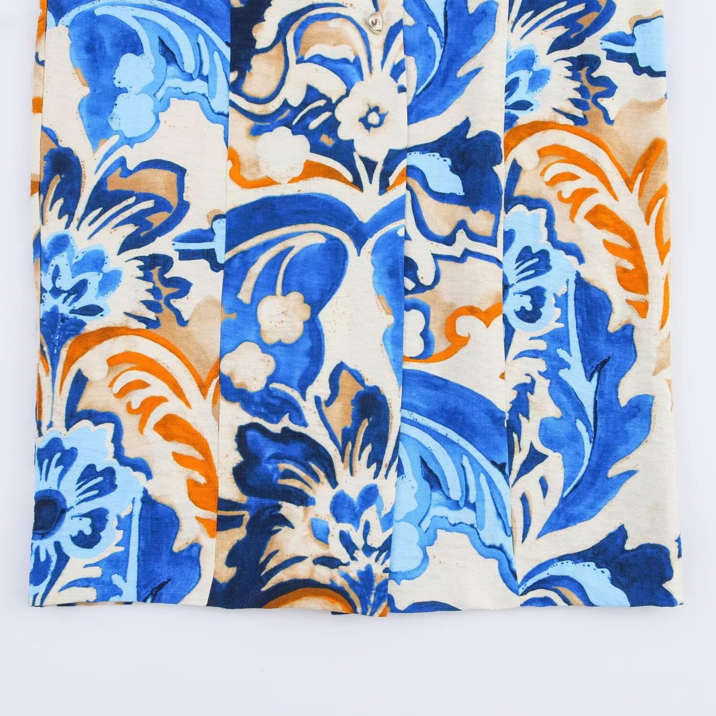 Women's new chic fashion With Belt slim single breasted printed shirt style MIDI dress retro sleeveless women's dress