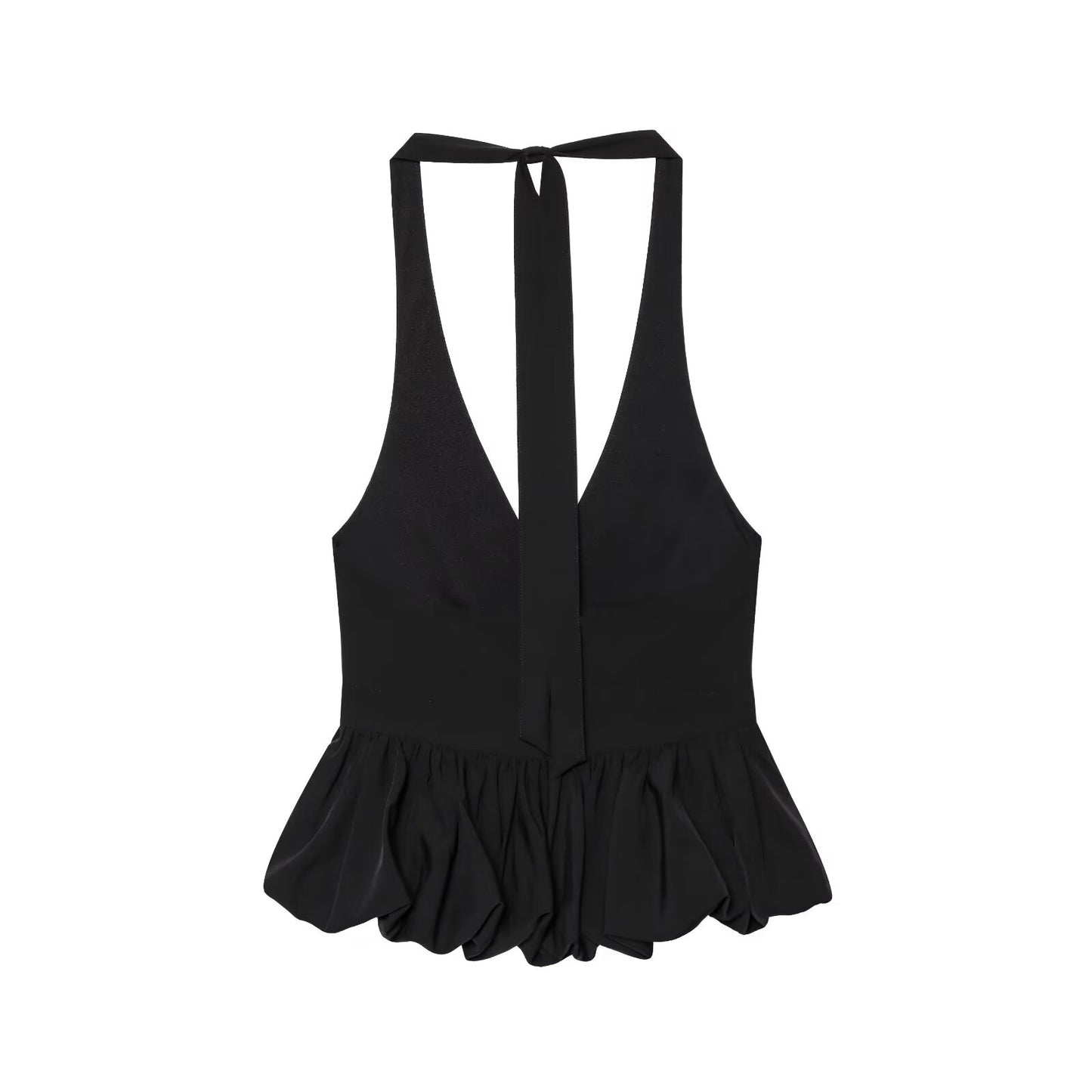 Women's new fashion backless polka dot printed halter neck suspender top