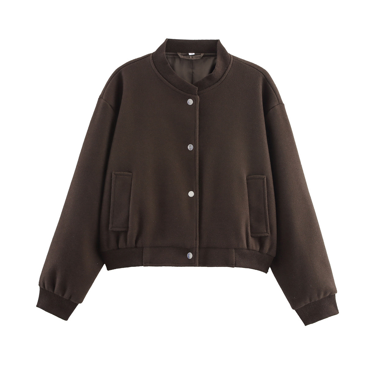 Women's short soft textured woolen jacket Coat