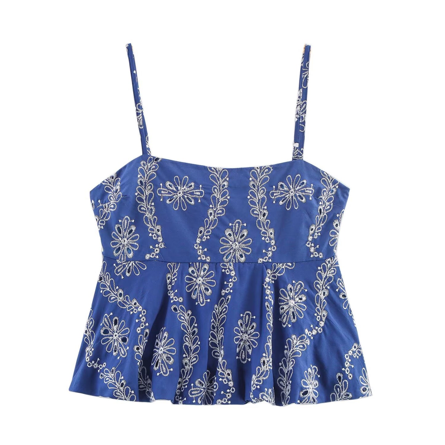 Women's Summer New Fashion Hollow Embroidered suspender Top