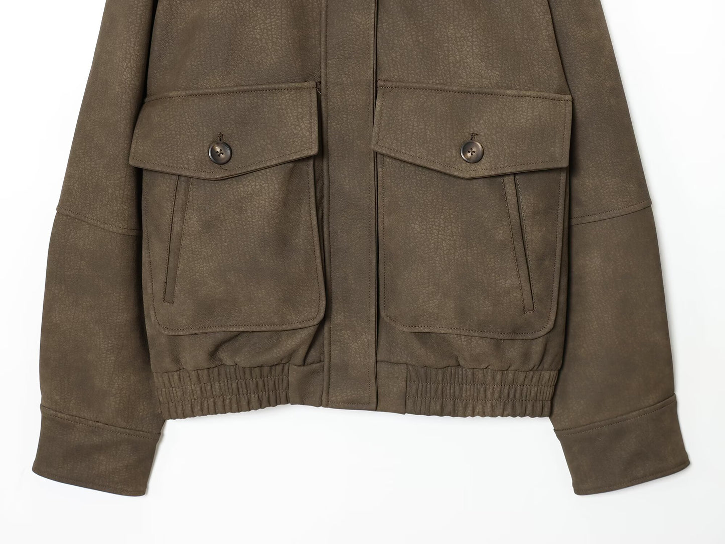 Women's new fashion detachable fur collar warm anti suede effect jacket