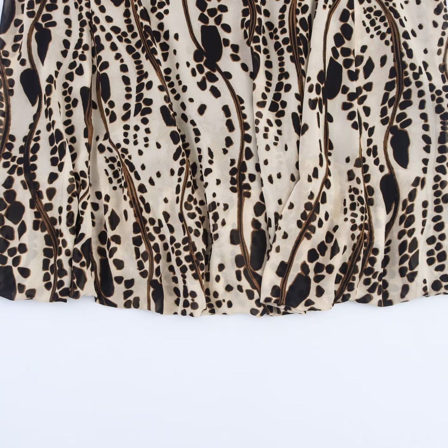 Women's summer fashion backless printed hanging neck MIDI dress