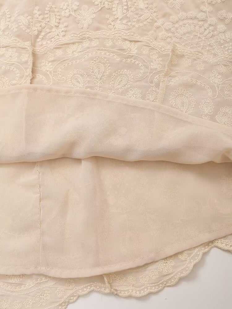 Women's new fashion sleeveless contrasting embroidery mini dress