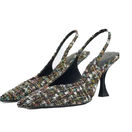 Women's 2025 new Joker pointy design heel-exposed stiletto heels.