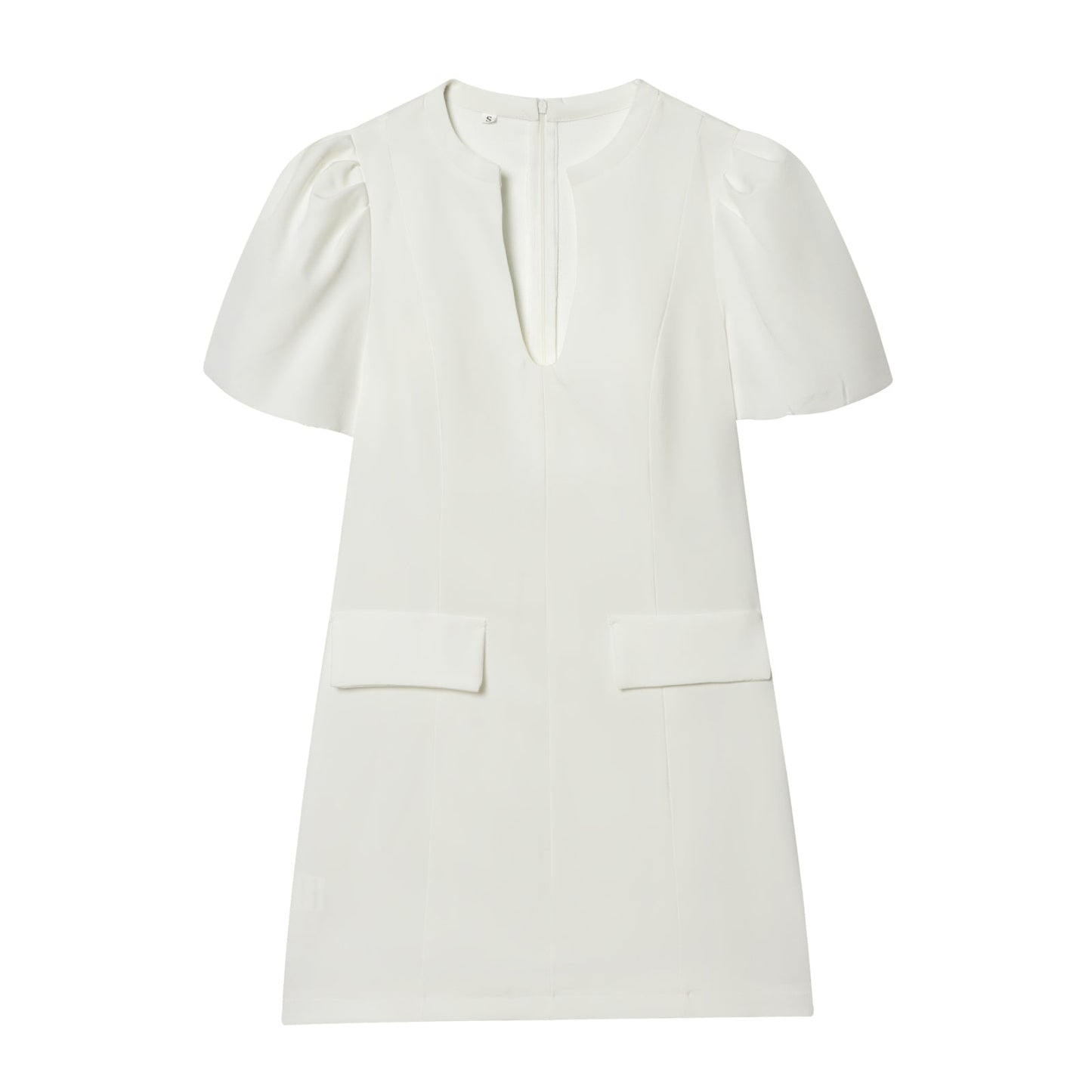 Women's O-Neck bubble sleeve mini dress