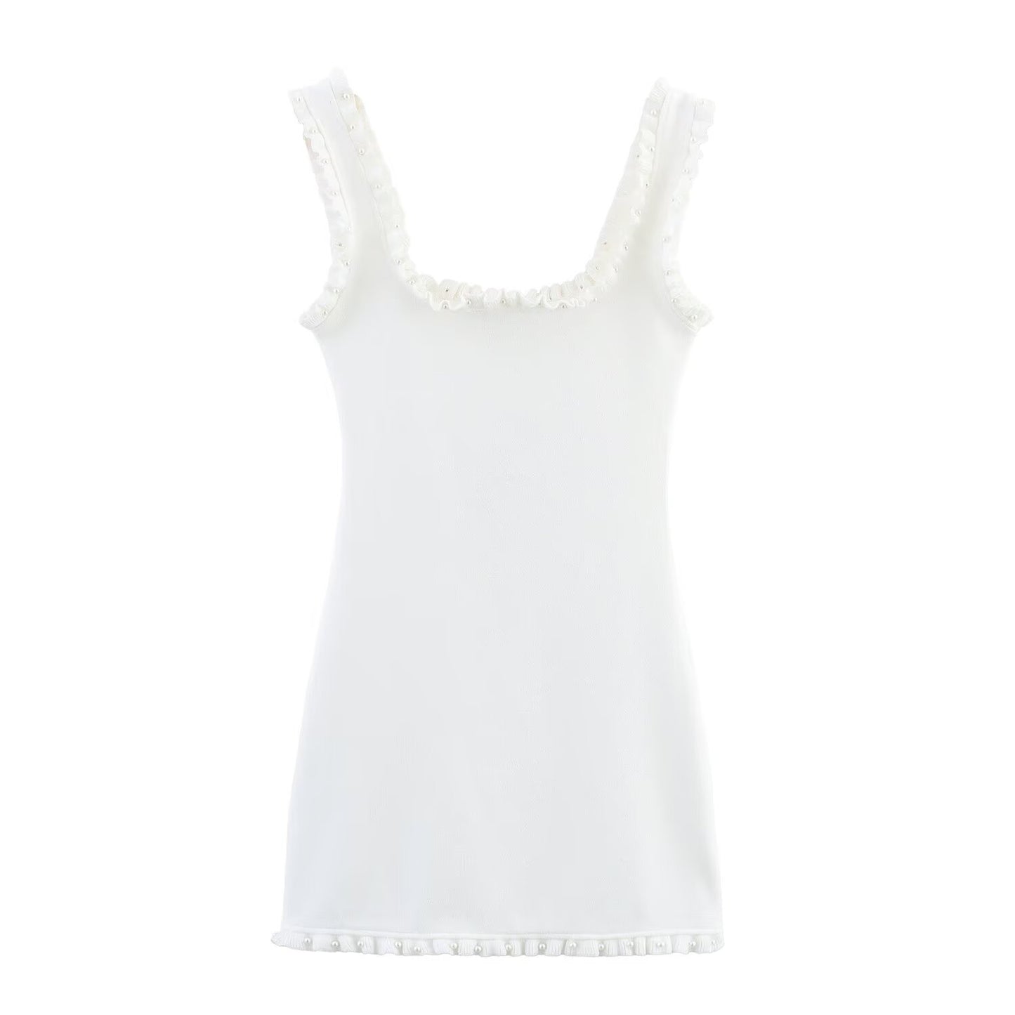 Women's' new fashion floral wide shoulder strap decoration slim backless mini dress