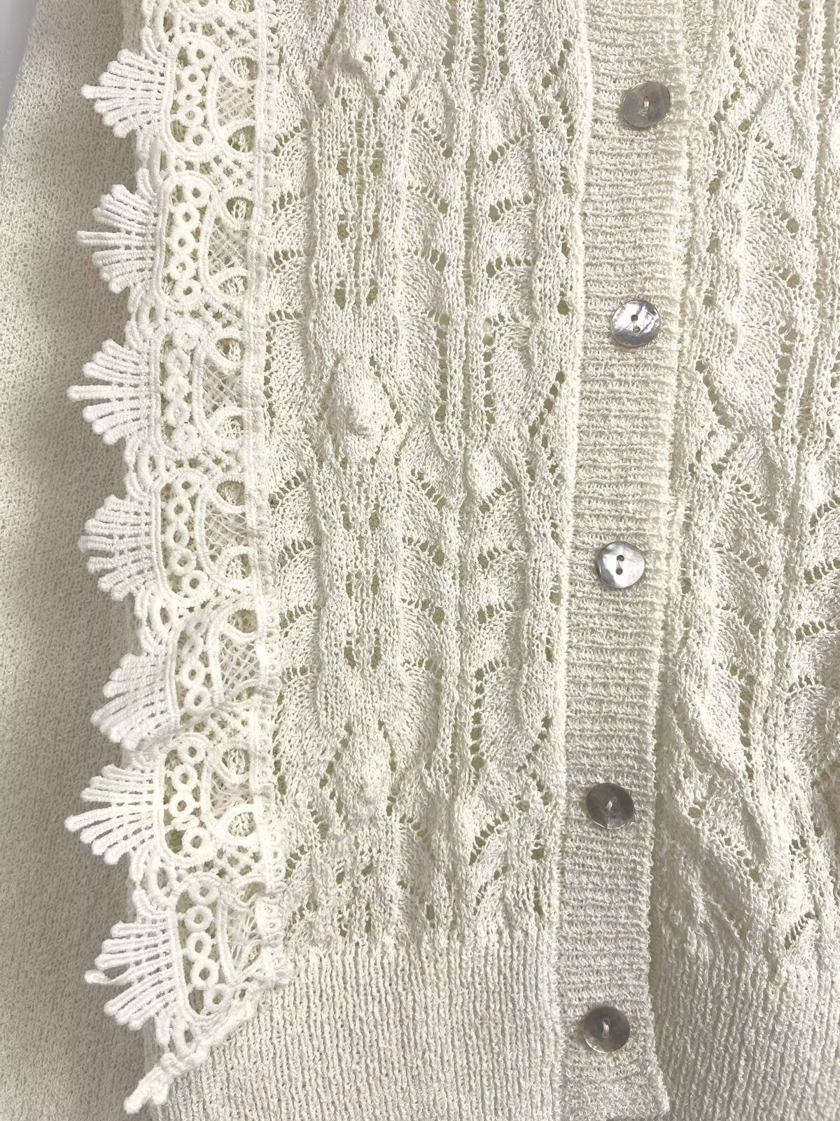 Women's lace crochet hollow knitted cardigan