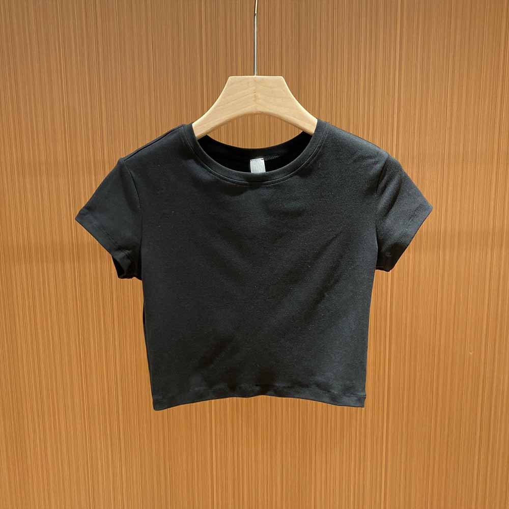 Women's New Fashion Sports Training Yoga Shoulder Short-sleeved T-shirt in Spring and Summer Women's Bottoming Short Blouse.