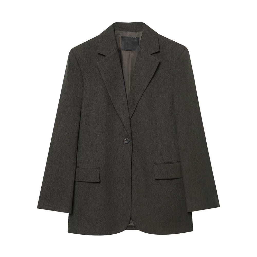 Women's new fashion loose single breasted blended suit jacket