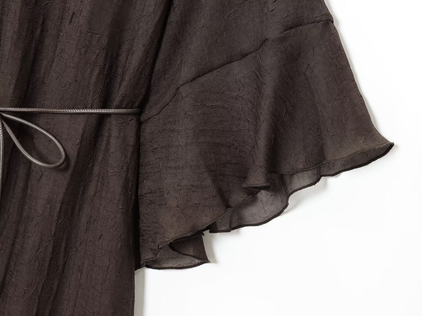 Women's new fashion with Belt loose semi transparent MIDI dress