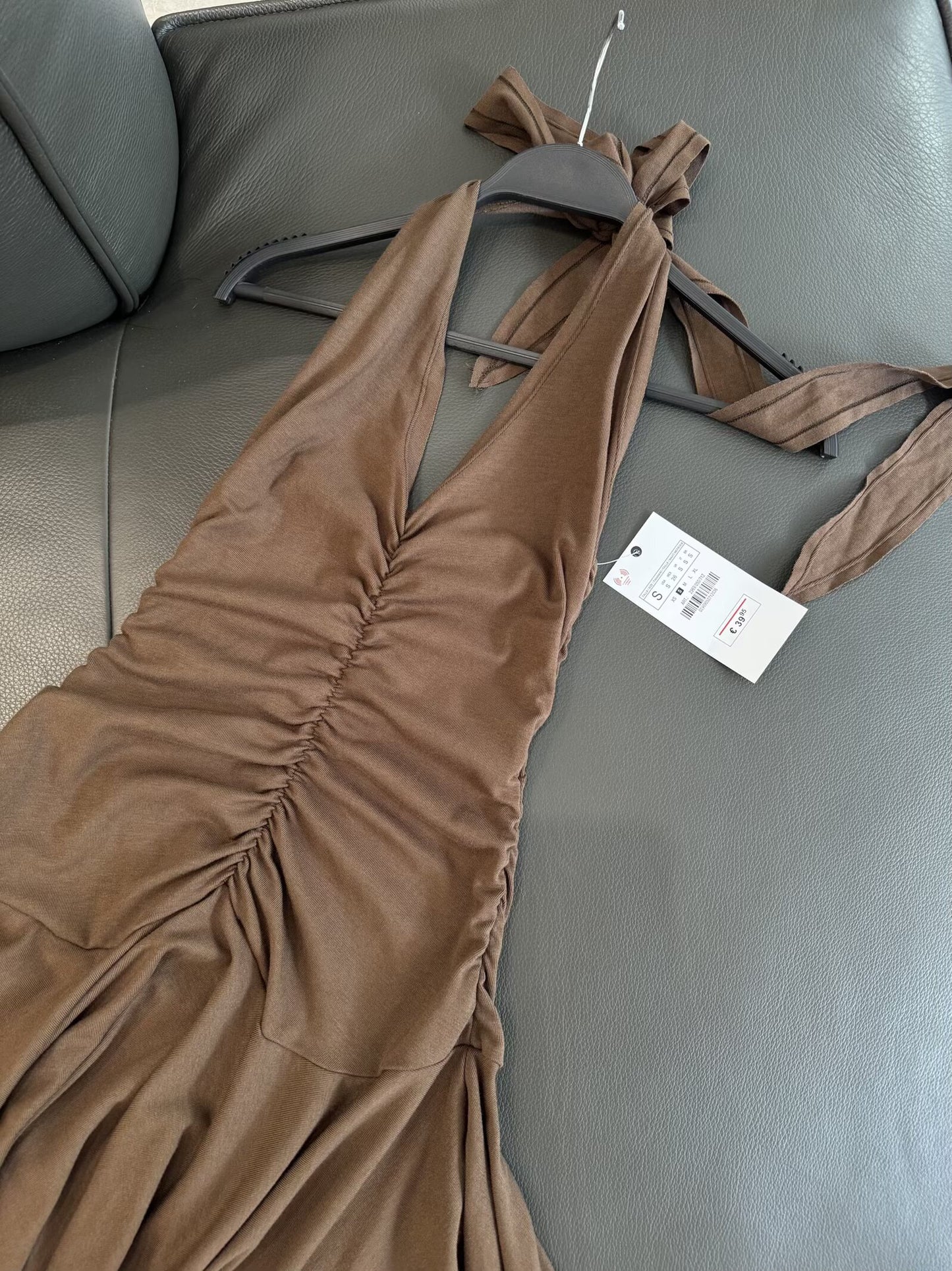 Women's 2025 New Fashion Hanging Neck Asymmetric Midi Dress