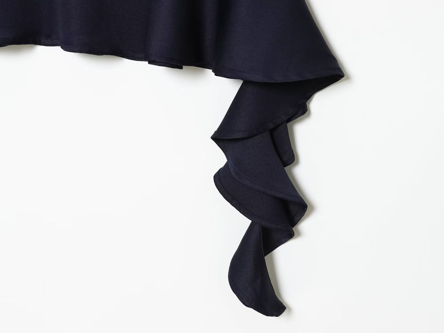 Women's new fashion rivet decoration asymmetric mini dress