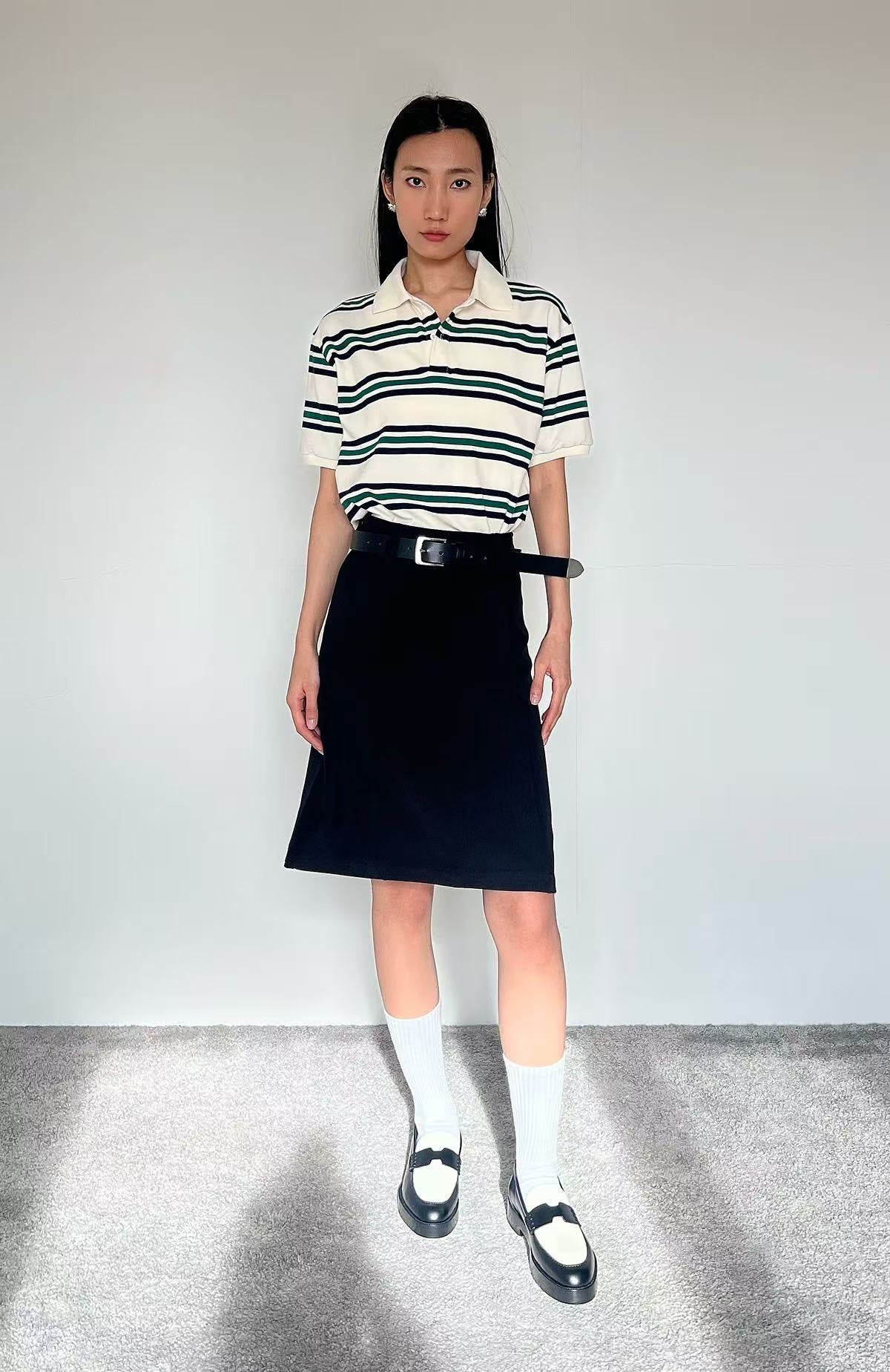 Women's 2025 New Fashion Cotton Striped Shirt Short Sleeves