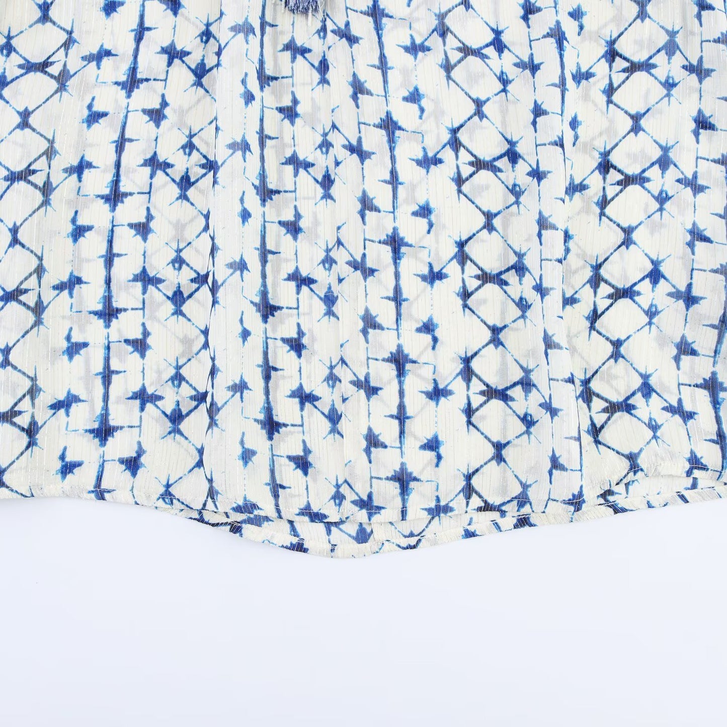 Women's' New Fashion lace up decoration loose long sleeved printed shirt