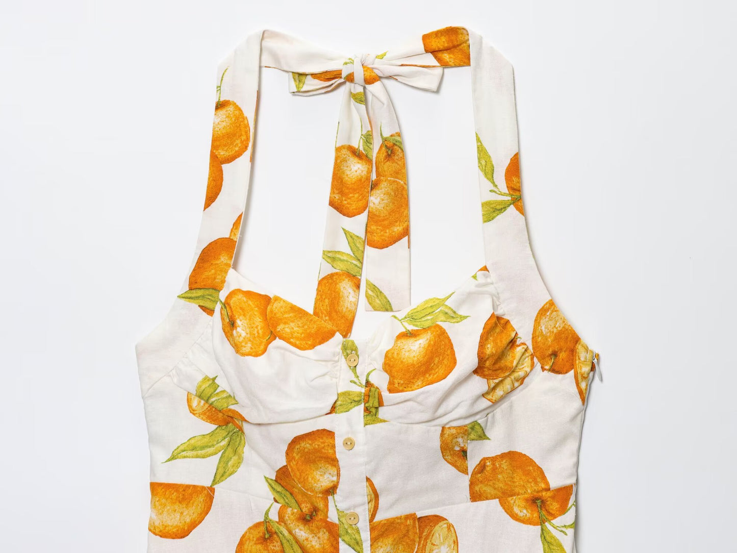 Women's Sweet Fashion Comfortable Printed Hanging Collar Midi Dress