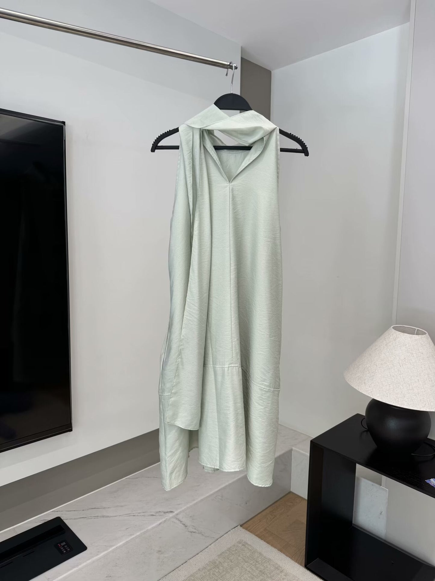 Women's new fashion backless lace up decoration casual sleeveless mini dress