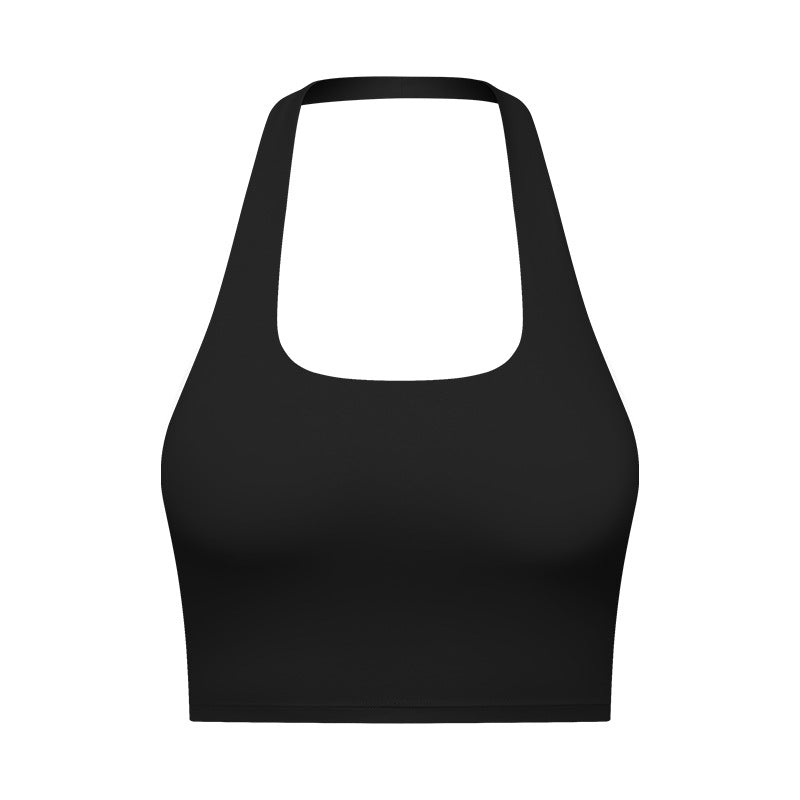 Women's Fashion Hanging Neck Tube Top Type Beautiful Back Sports Bra Folding Movement Bra