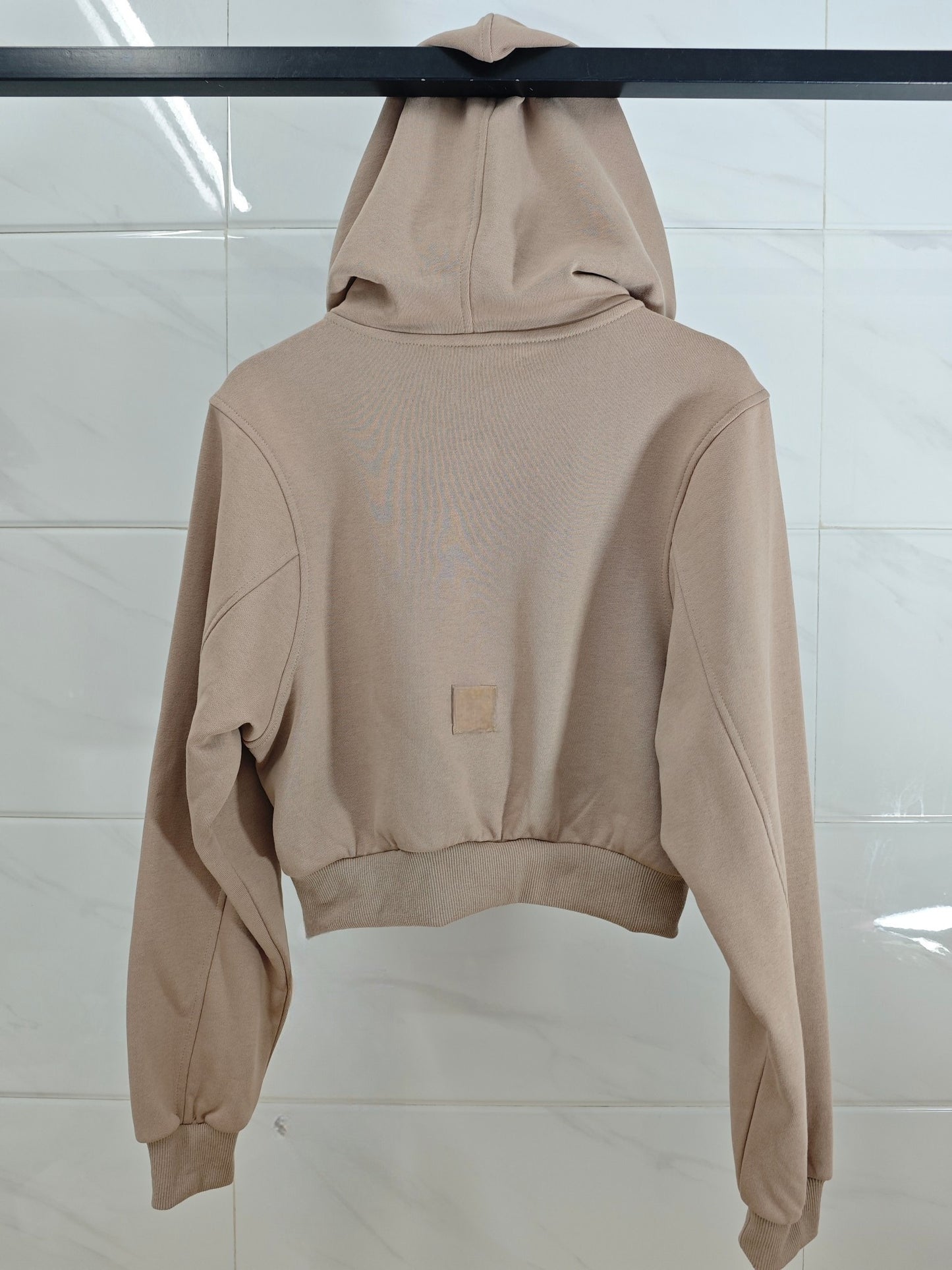 Women's New Fashion Joker Hooded Short Long Sleeve Zipper Sweater Coat.