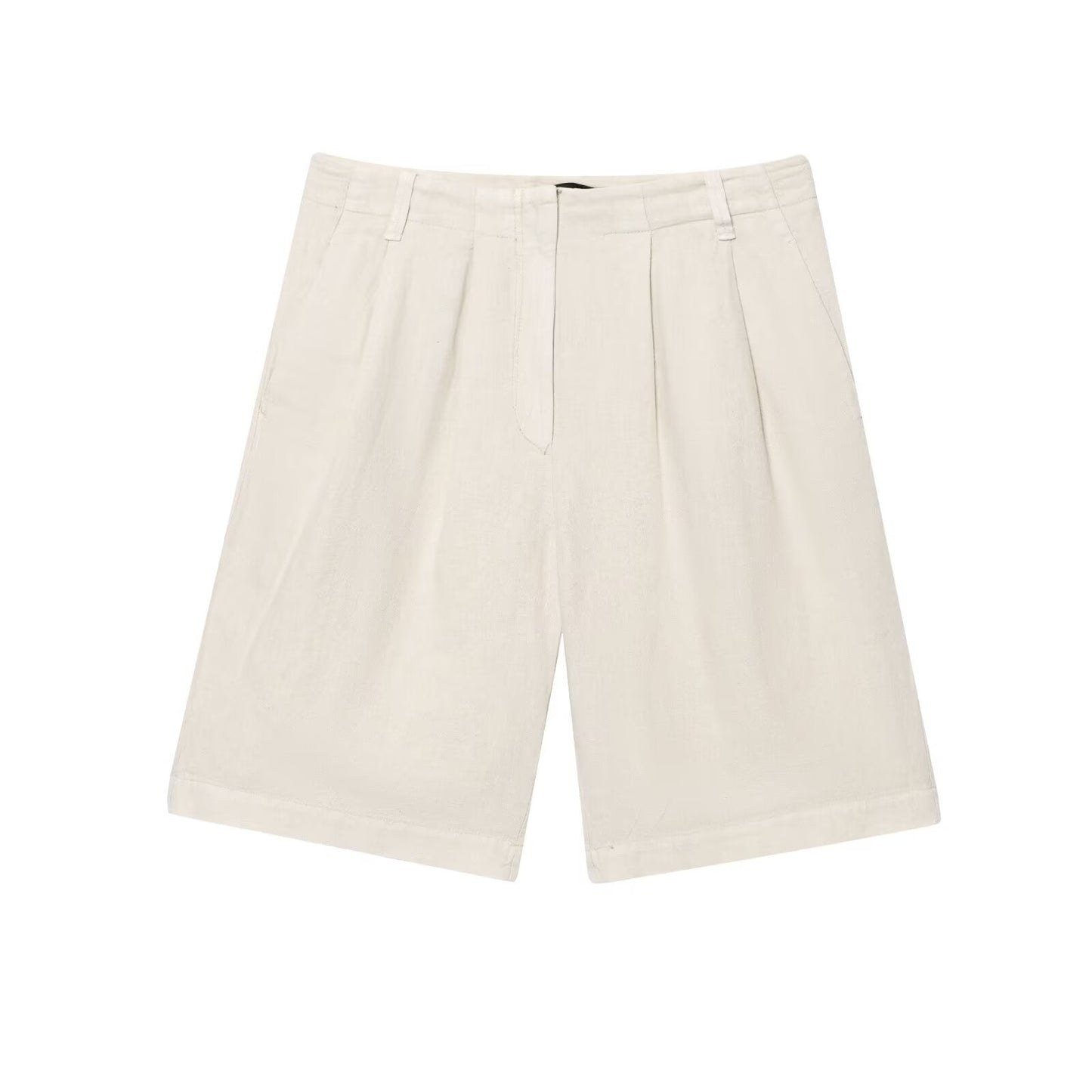 Women's new fashion loose single breasted long sleeved linen blend shirt+Shorts Women's suit