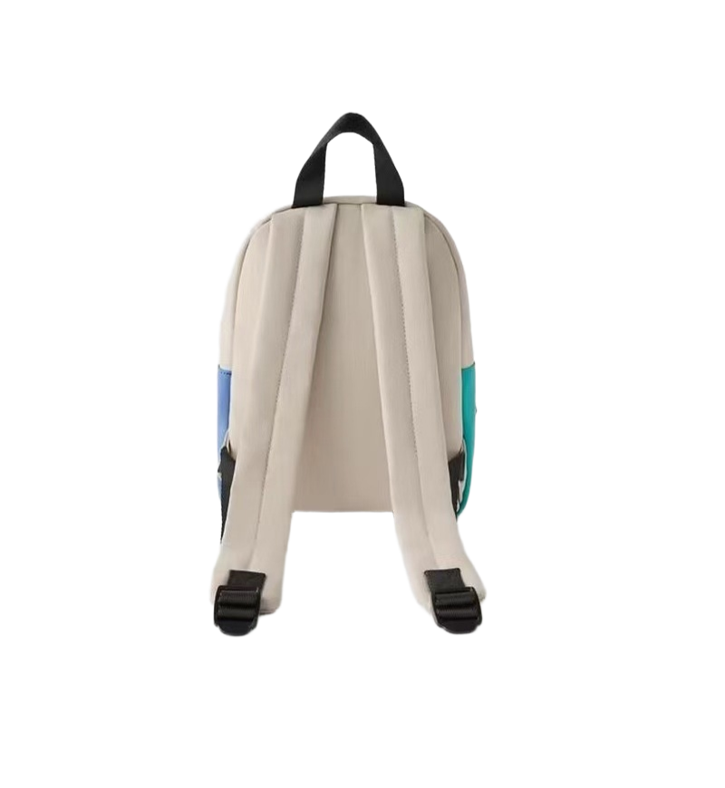 Children's New Backpack Cute Color Matching Backpack PU Printed Kindergarten Cartoon Travel Bag