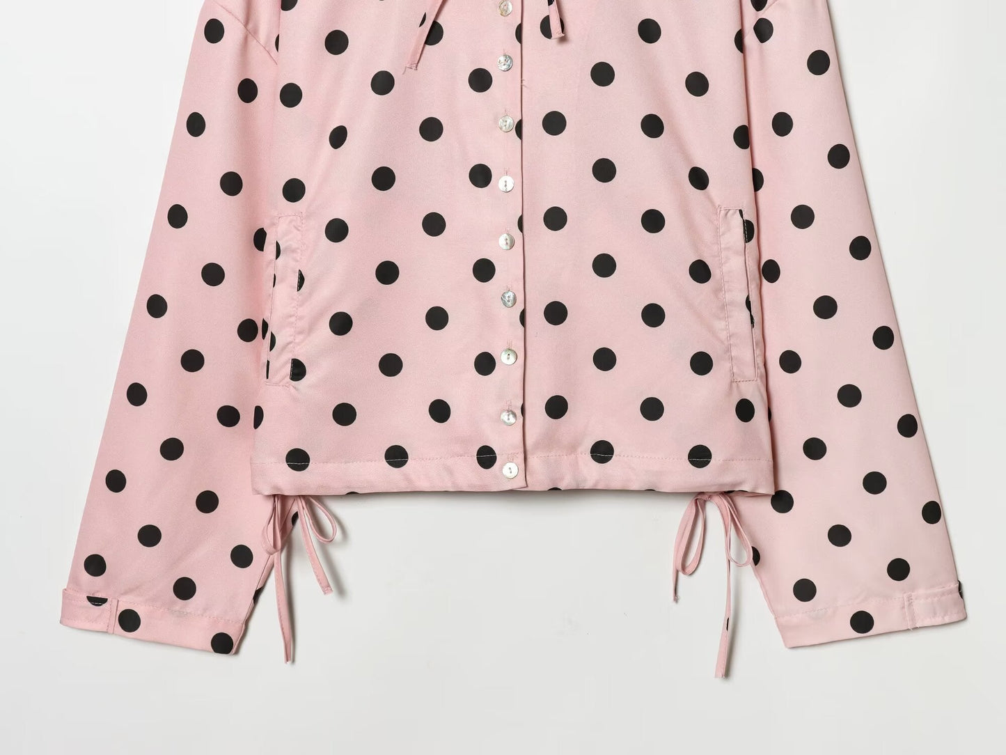Women's bow decoration polka dot Coat