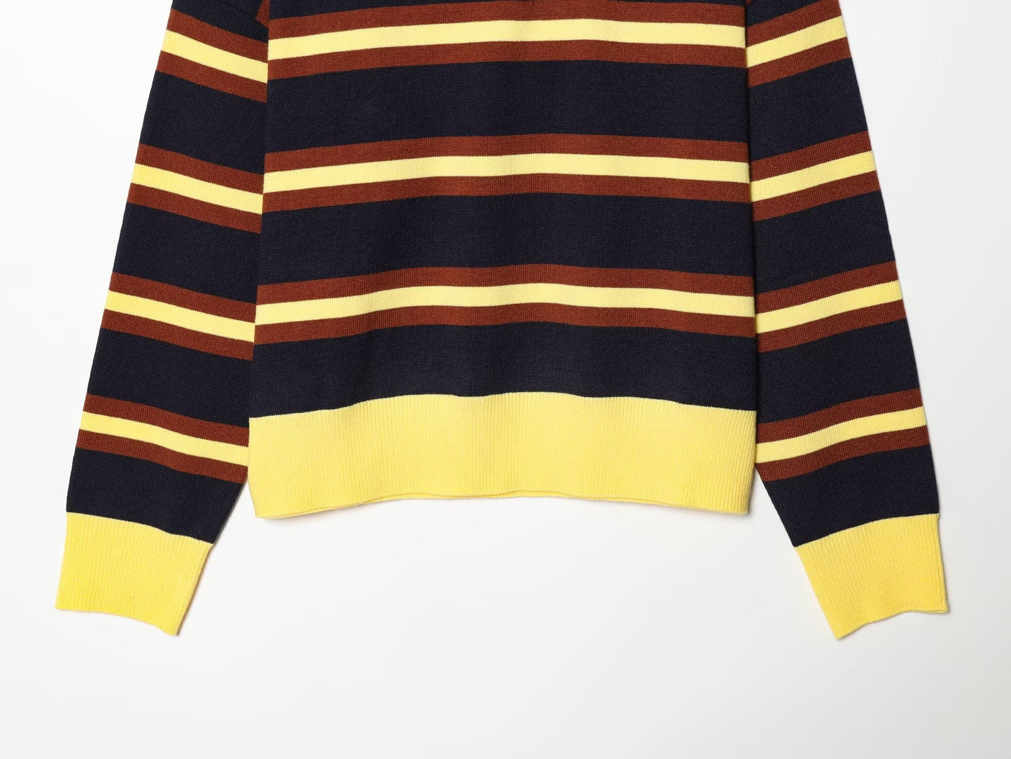 Women's new Lapel striped knitted sweater