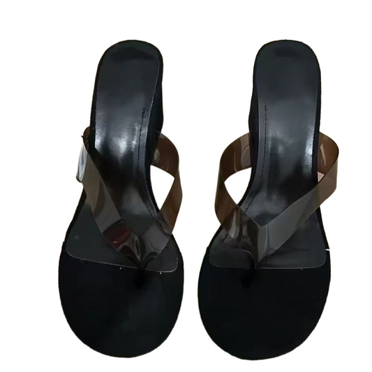 Women's 2025 New Fashion Joker Transparent Wedge Design Increases Sandals.