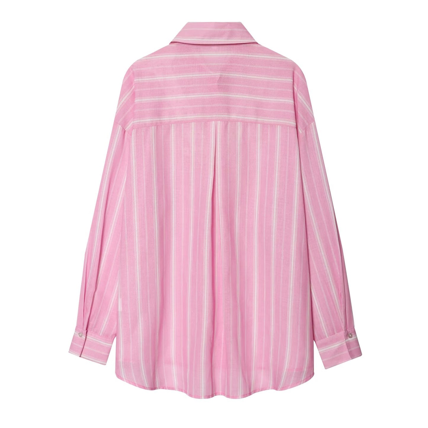 suit Women's 2 pieces loose linen blended striped shirt+Skirts