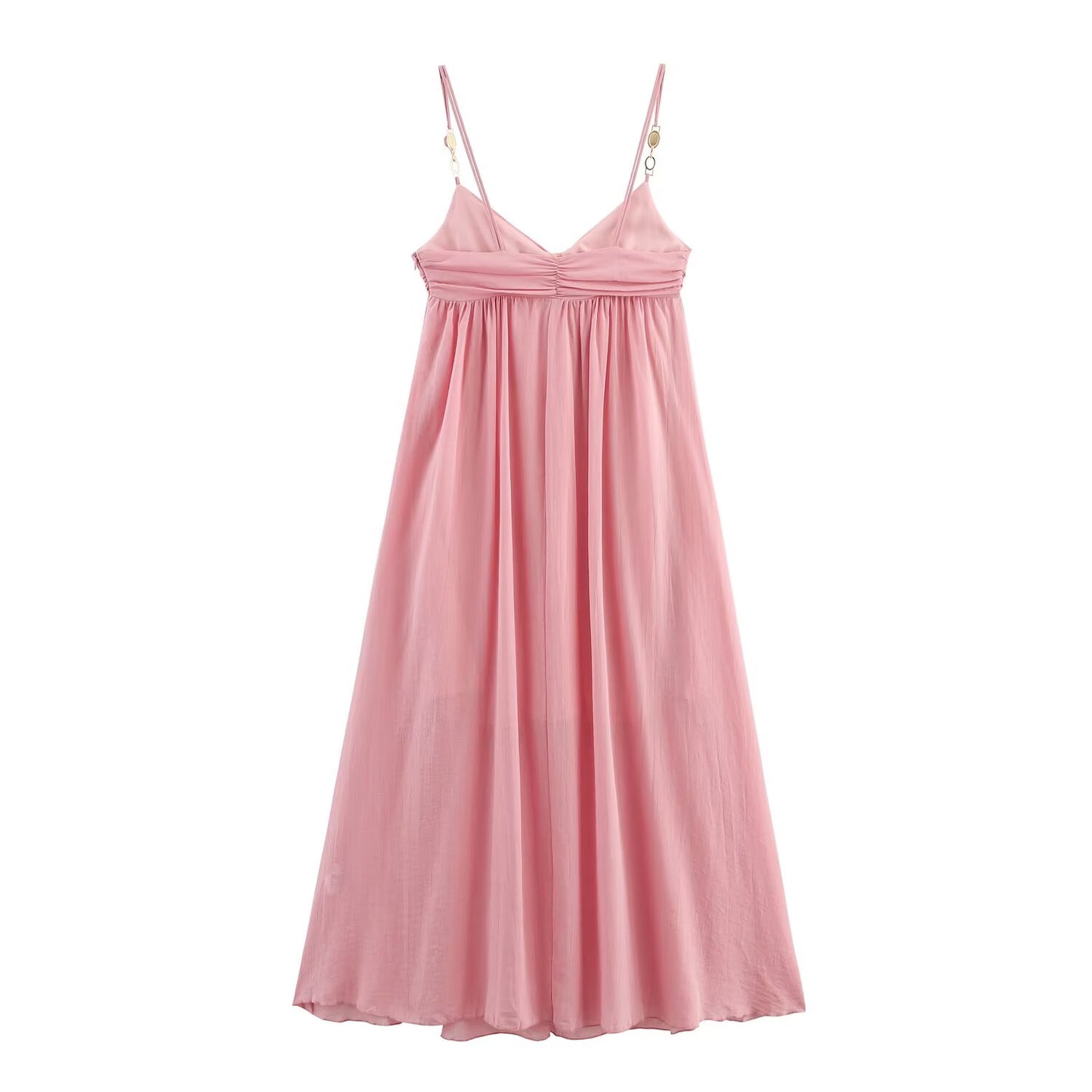 Women's New Fashion Knot Decoration Beaded suspender Midi Dress