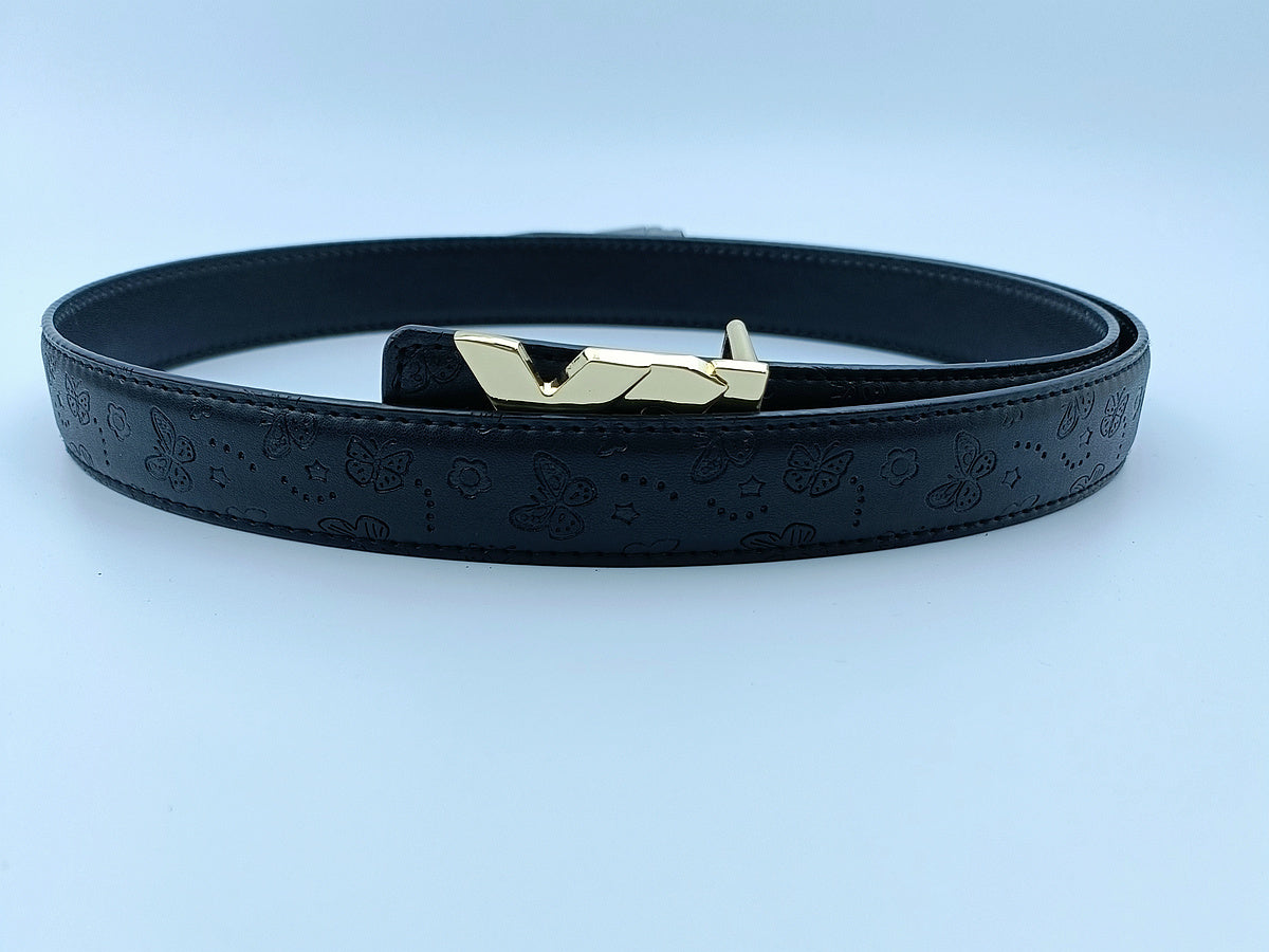 Women's new casual Joker multicolor gold and silver letters decorative belt belt With a box