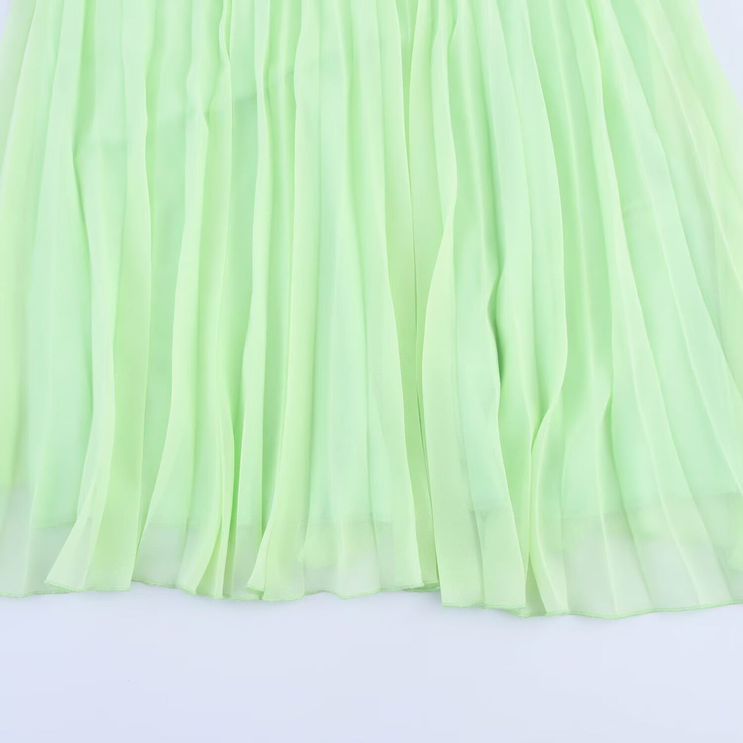 Women's new fashion casual versatile solid pleated MIDI skirt retro high waisted side zipper women's skirt