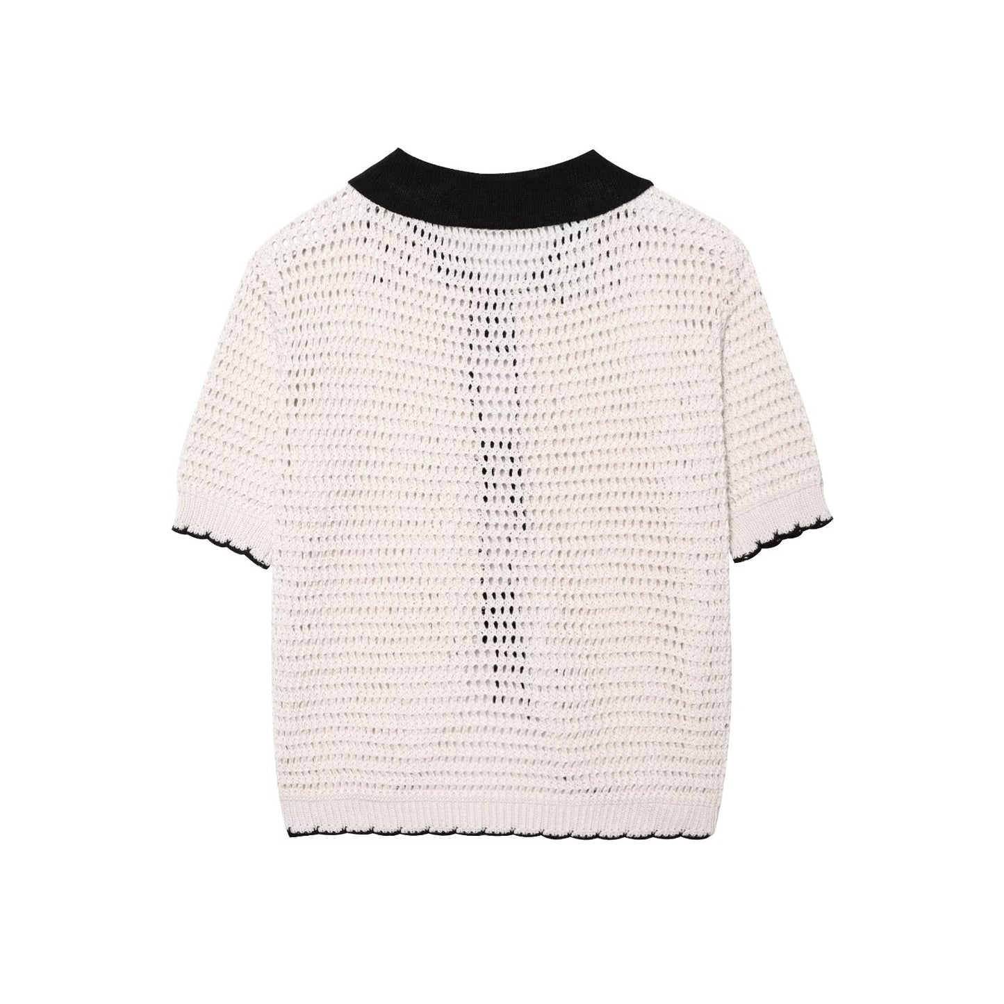 Women's new fashion bow Lace up decoration short sleeved crochet top+Vest Women's suit