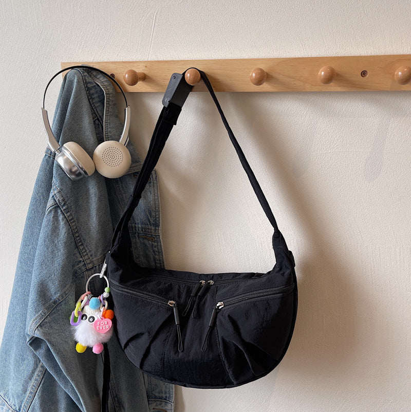 LU Women's new casual Joker lightweight pleated shoulder bag Messenger bag large capacity female bag