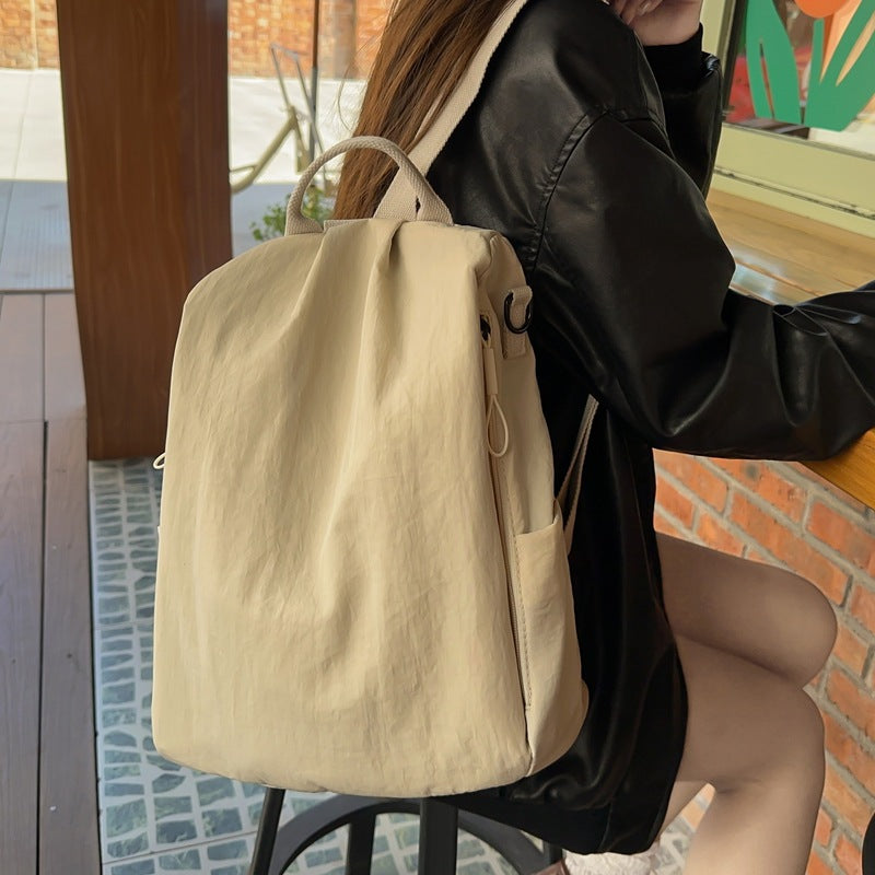 Women's New Joker Lightweight Nylon Backpack Shopping Commuter Travel Large Capacity Backpack.