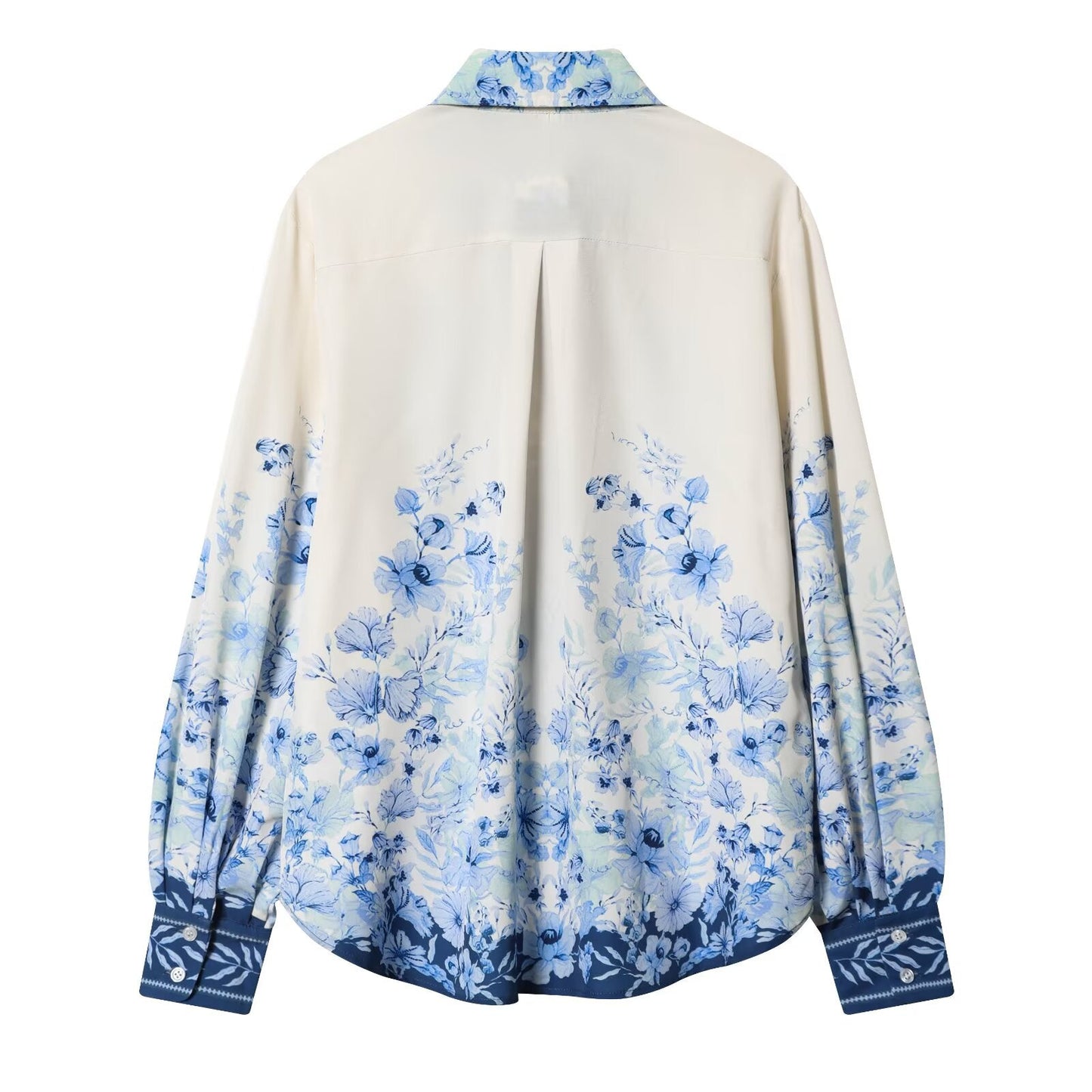 suit Women's 2 pieces loose printed Lapel shirt+Pants