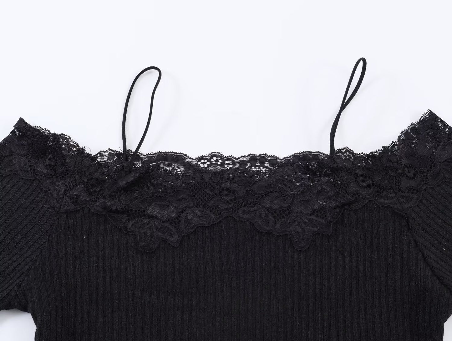 Women's off shoulder long sleeved patchwork T-shirt